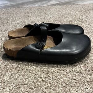 Women’s Vintage Birkenstock Black Clogs Size 36 Black Leather